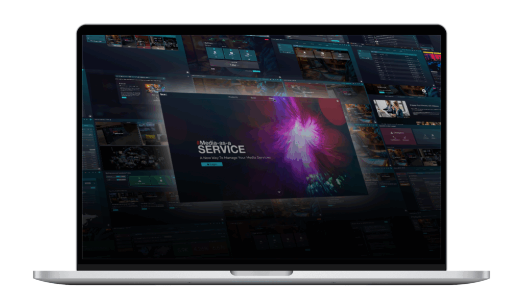 Ordinateur affichant la plateforme Media-as-a-Service