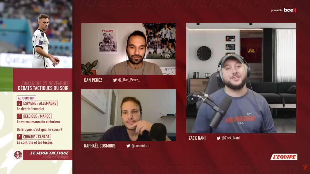 Salon Tactique production during the 2022 FIFA World Cup with remote contributors connected via Holovox, a BCE solution